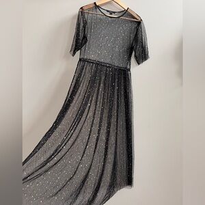 Forever 21 Oversized Sheer Glitter Dress Layering Piece